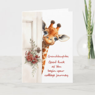Carte Grandgirl Good Luck College Giraffe Peaking