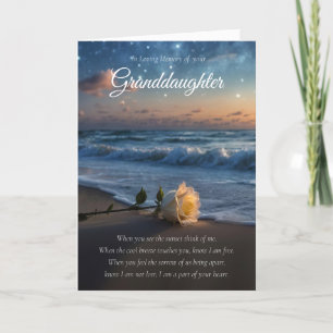 Carte Grandgirl Sympathy Condolences Plage et Rose