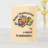 Carte Grandgirl Thanksgiving avec Citrouille (Fleur jaune)