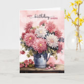 Carte Grandma Birthday Pink Chrysanthemums (Fleur jaune)