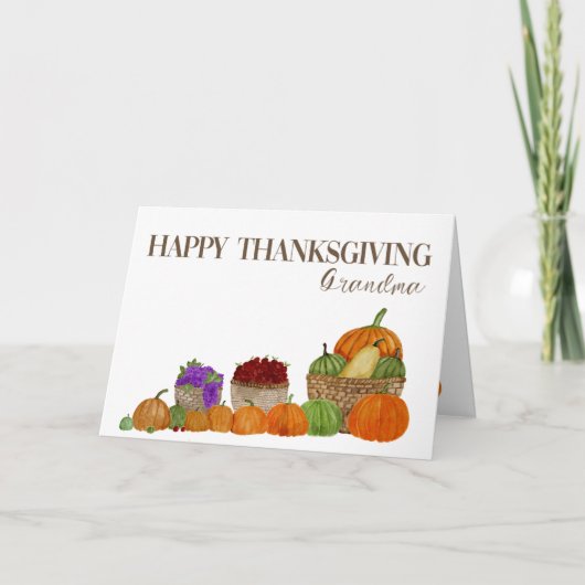 Carte Grandma Citrouille Thanksgiving (Devant)
