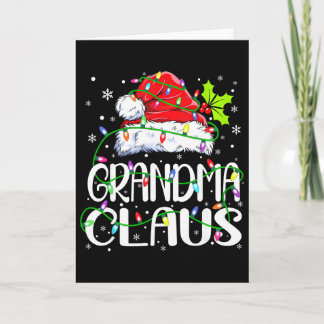Carte Grandma Claus Shirt Christmas Lights Pajama Family