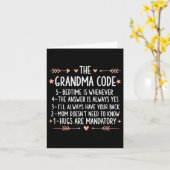 Carte Grandma Code Grand-mère drôle (Fleur jaune)