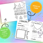 Carte Grandma Fill In The Blank Birthday Coloring Card