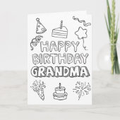 Carte Grandma Fill In The Blank Birthday Coloring Card (Devant)