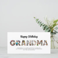 Grandma Photo Collage Lettre Cutout Joyeux Anniver