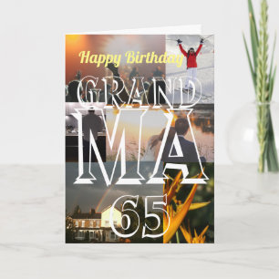 Carte Grandma photo personnalisée 65e anniversaire