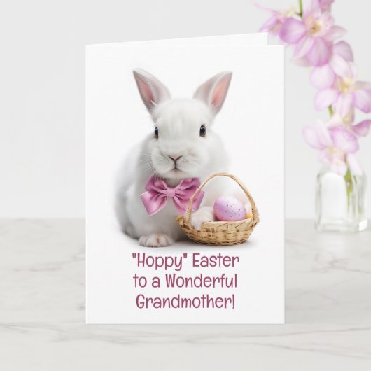 Carte Grandmother Happy Easter with Darling Easter Bunny (Orchidée)
