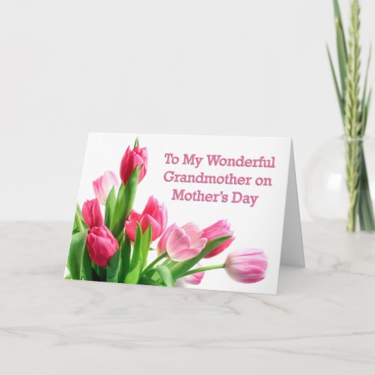 Carte Grandmother Mother's Day Tulips (Devant)