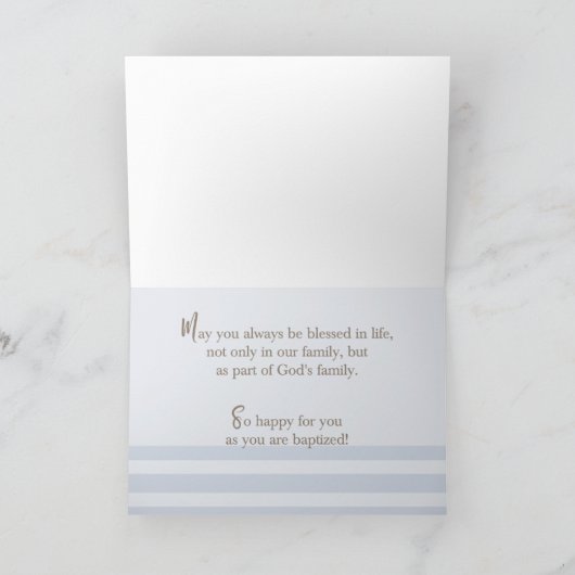 Carte Grandnew Baptême Bleu Gâteau Ours En Conflit (Intérieur)