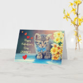 Carte Grandniece Love Valentine Kitten avec/ Jaune Daisé (Fleur jaune)