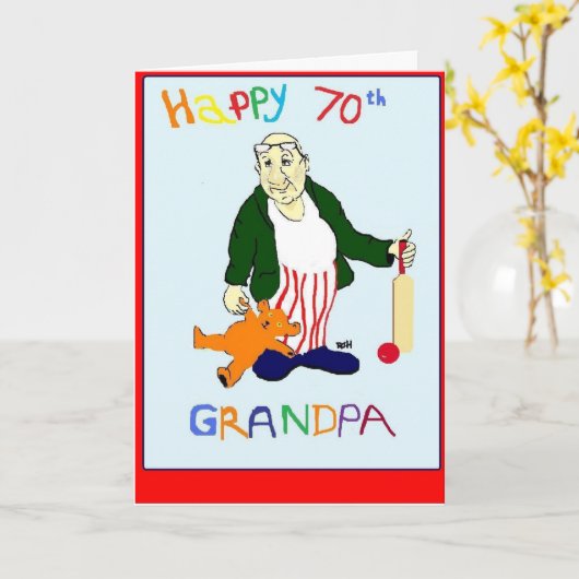 CARTE GRANDPA 70E ANNIVERSAIRE (Fleur jaune)