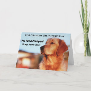 Carte Grandpa Fête des pères Golden Retriever Card