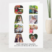 Carte GRANDPA Lettre Cutout Photo Collage Anniversaire (Devant)