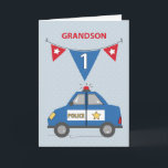 Carte Grandson 1er anniversaire Blue Police Car<br><div class="desc">Une fête d'anniversaire spéciale est bientôt célébrée une fois que votre plus cher petit-fils fêtera son 5e anniversaire. Préparez cette carte en commandant votre copie immédiatement afin que vous puissiez lui donner ceci à l'arrivée de ce jour.</div>