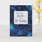 Carte Grandson 20e Anniversaire Stars en Galaxy Sky (Fleur jaune)