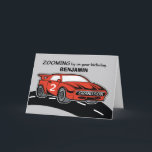 Carte Grandson 2 ans voiture de sport rouge<br><div class="desc">Embarquez pour une aventure personnalisée pour votre petit ! Cette carte d'anniversaire dynamique, avec une voiture de sport rouge rugissante, vous permet de customiser l'avant avec le nom de votre petit-fils. Regardez ses yeux s'allumer alors qu'il voit son nom faire cette carte non seulement un salut mais un gardien chéri....</div>