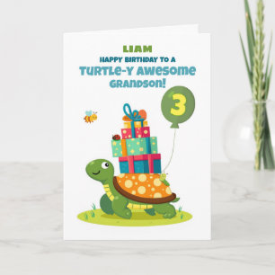 Carte Grandson 3e anniversaire Personnalisez la jolie to