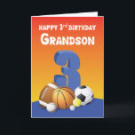 Carte Grandson 3e anniversaire Sports Balls<br><div class="desc">Ce sera bientôt le 3e anniversaire de votre petit-fils. Et pour un garçon spécial comme lui,  cette carte de balles de sport serait la plus appropriée pour lui donner lors de sa journée spéciale. Prenez cette carte aujourd'hui !</div>