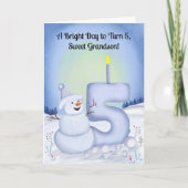 Carte Grandson 5th Birthday Snowman Snowy  (Devant)