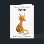 Carte Grandson 6 ans Dragon Anniversaire<br><div class="desc">Carte d'anniversaire du dragon de six ans Grandson</div>