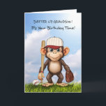 Carte Grandson Baseball Anniversaire Monkey Bat Ball Glo<br><div class="desc">Célébrez la journée spéciale de votre petit-fils avec cette carte d’anniversaire amusante sur le thème du baseball! Un singe ludique se tient dans l'herbe, prêt pour le jeu avec une chauve-souris, un gant et un base-ball à proximité. Le ciel bleu vif ajoute à l'atmosphère joyeuse, ce qui en fait un...</div>
