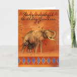 Carte Grandson Birthday Card With Elephant Butterfly And<br><div class="desc">Grandson Birthday Card With Elephant Butterfly And Zebra</div>