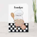 Carte Grandson Birthday Whimsical Gnome Chef Cuisine<br><div class="desc">La combinaison de fantaisie, d'éléments culinaires et de voeux d'anniversaire fait de cette carte une façon unique et mémorable de transmettre votre amour et vos meilleurs voeux à votre petit-fils lors de sa journée spéciale. Il saisit l'essence de la joie et du plaisir, créant un ton gai et festif pour...</div>