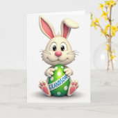 Carte Grandson Bunny Egg Greeting Card (Fleur jaune)