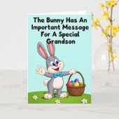 Carte Grandson Bunny Message Card (Fleur jaune)