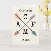 Carte Grandson Camp Personnaliser Nom Flèches (Fleur jaune)
