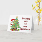 CARTE **GRANDSON** ESPÉRONS QUE PÈRE NOËL EST "BON POUR  (Fleur jaune)