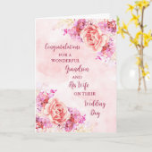 Carte Grandson et sa femme Mariage Day Félicitations (Fleur jaune)