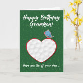 Carte Grandson Golf Sports Coeur Anniversaire (Fleur jaune)