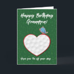Carte Grandson Golf Sports Coeur Anniversaire<br><div class="desc">Quand votre petit-fils est un amateur de sport et aime le golf le plus,  cette carte est parfaite pour lui. Envoyez vos voeux d'anniversaire à votre petit-fils aujourd'hui avec cette carte.</div>