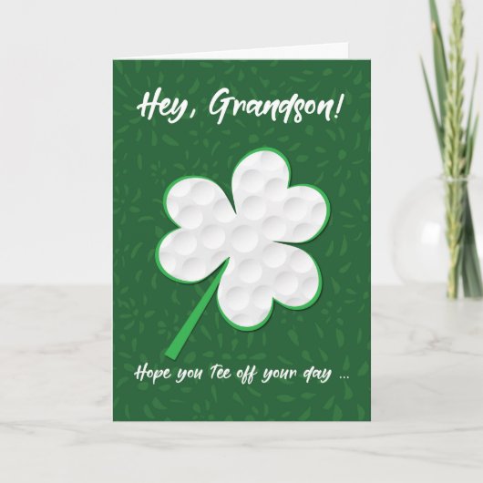 Carte Grandson Golf Sports St. Patrick’s Day Shamrock (Devant)