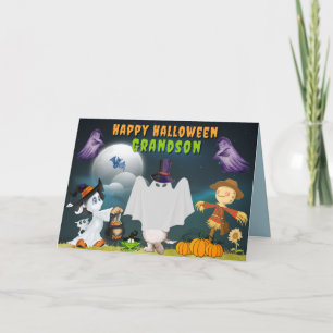 Carte Grandson Halloween Cute Card