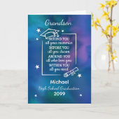 Carte Grandson High School Graduation Custom Name Year (Fleur jaune)