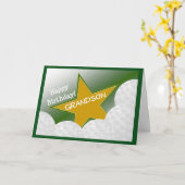 Carte Grandson - Joyeux Anniversaire Golf Loving Grandso (Fleur jaune)