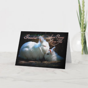 Carte Grandson Kissing Bunnies Joyeux Anniversaire