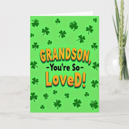 Carte Grandson Loved Bold Text Card (Devant)