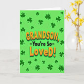 Carte Grandson Loved Bold Text Card (Fleur jaune)
