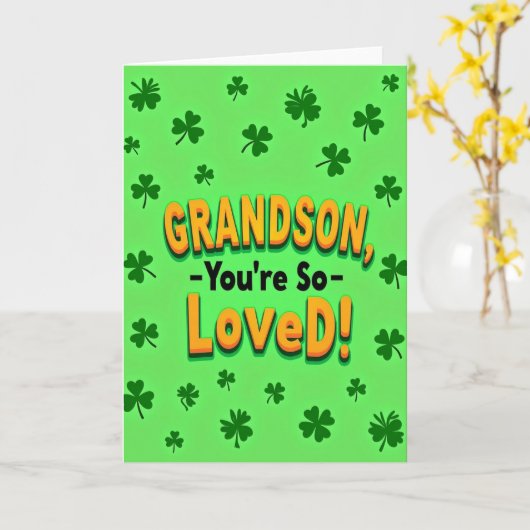 Carte Grandson Loved Bold Text Card (Fleur jaune)