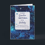 Carte Grandson Religieux Anniversaire Étoiles dans le ci<br><div class="desc">Augmentez la fête d'anniversaire de votre petit-fils avec cette carte religieuse personnalisée. Avec un nom personnalisable, la carte se déroule sous un ciel divin rempli d'étoiles, symbolisant les bénédictions d'en haut. A l'intérieur, un message religieux ajoute de la profondeur au thème cosmique, exprimant des voeux chaleureux pour son voyage unique...</div>