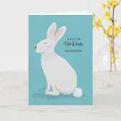 Carte Grandson Salutations de Pâques Lapin Blanc (Fleur jaune)