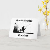 CARTE *GRANDSON* SEULEMENT LA MEILLEURE JOURNÉE DE PÊCHE (Fleur jaune)