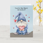 Carte Grandson Valentine Funny Gnome Porter Denim (Fleur jaune)