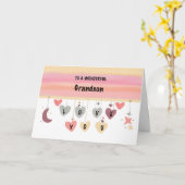 Carte Grandson Valentine Love Hearts Moon Stars (Fleur jaune)