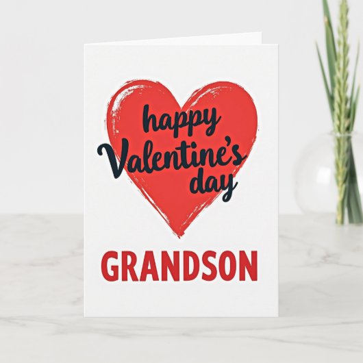 Carte Grandson Valentines Day Heart Card (Devant)