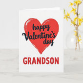 Carte Grandson Valentines Day Heart Card (Fleur jaune)
